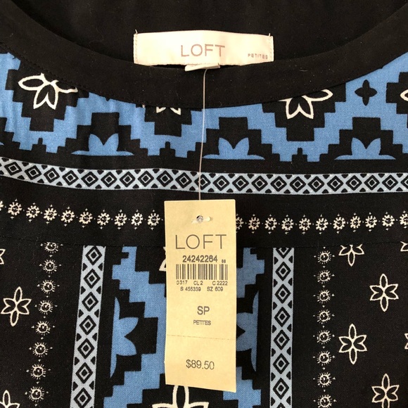 Loft Petite Mosaic Bell Sleeve Dress - Picture 6 of 7